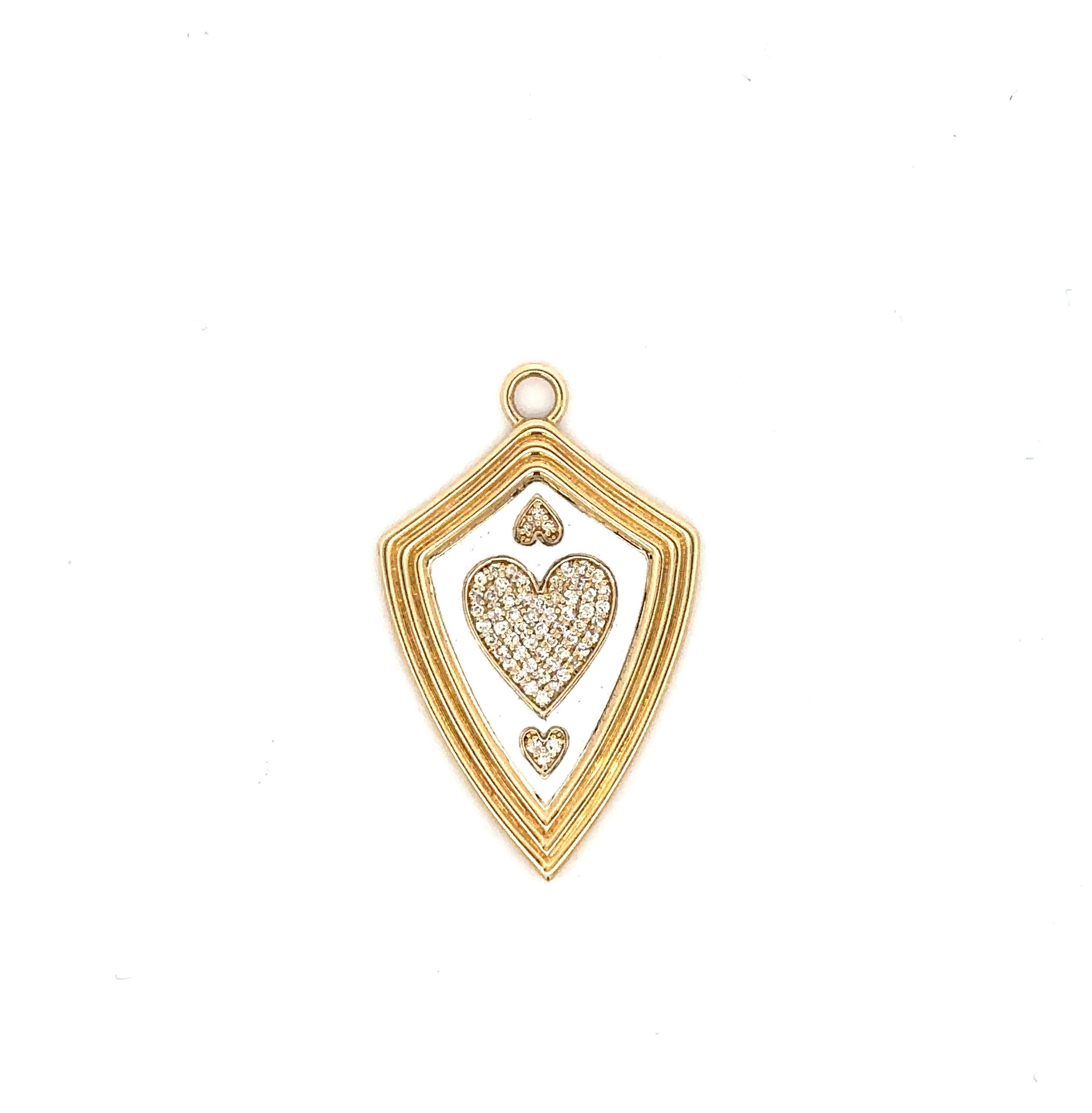 Adina Reyter One of a Kind White Ceramic Pavé Heart Shield Hinged Charm - Y14

Get ready to conquer the day with this One of a Kind White Ceramic Pavé Heart Shield Hinged Charm! 14k yellow gold and white ceramic hinged heart shield charm with