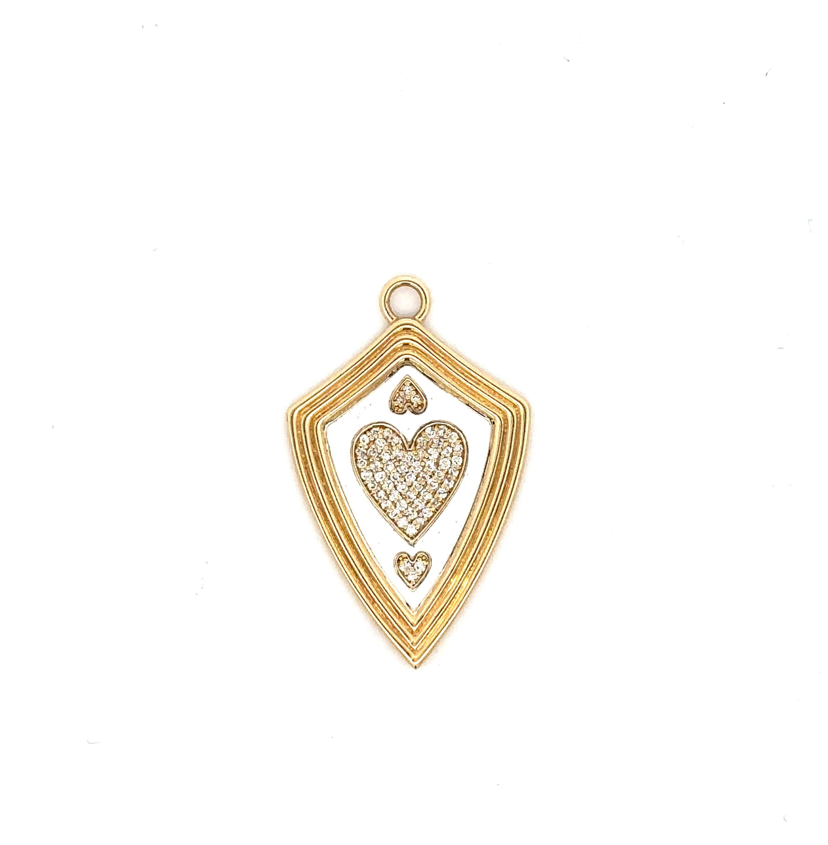 Adina Reyter ein von einer Art weißer Keramik Pavé Herz Schild Scharnier Charme - Y14

Machen Sie sich bereit, den Tag mit diesem einzigartigen weißen Keramik Pavé Herz Schild Scharnier Charme zu erobern! 14k Gelbgold und weißer Keramik Scharnier