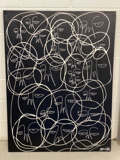 "One of a Kind: White on Black 2, " 2013 Mixed Media - Graffiti Art