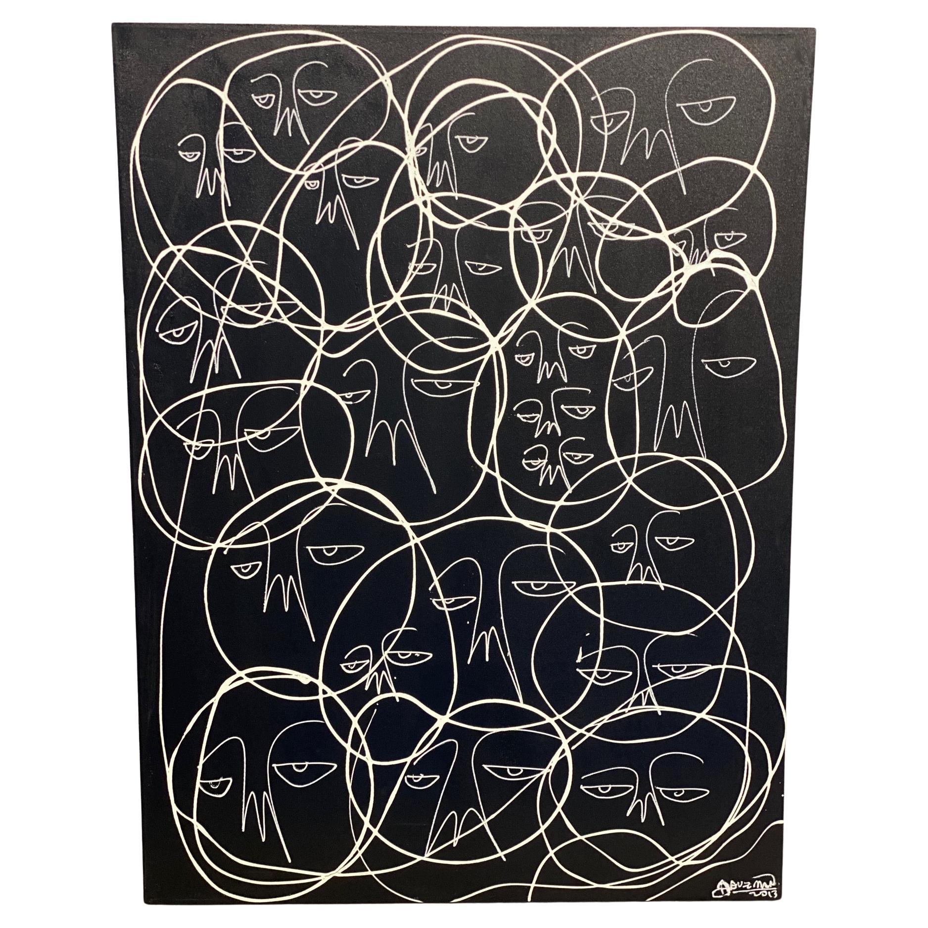 "One of a Kind: White on Black 2, " 2013 Mixed Media - Graffiti Art