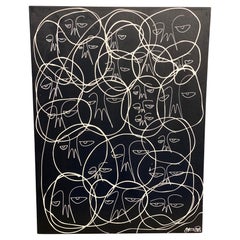 "One of a Kind: White on Black 2, " 2013 Mixed Media - Graffiti Art