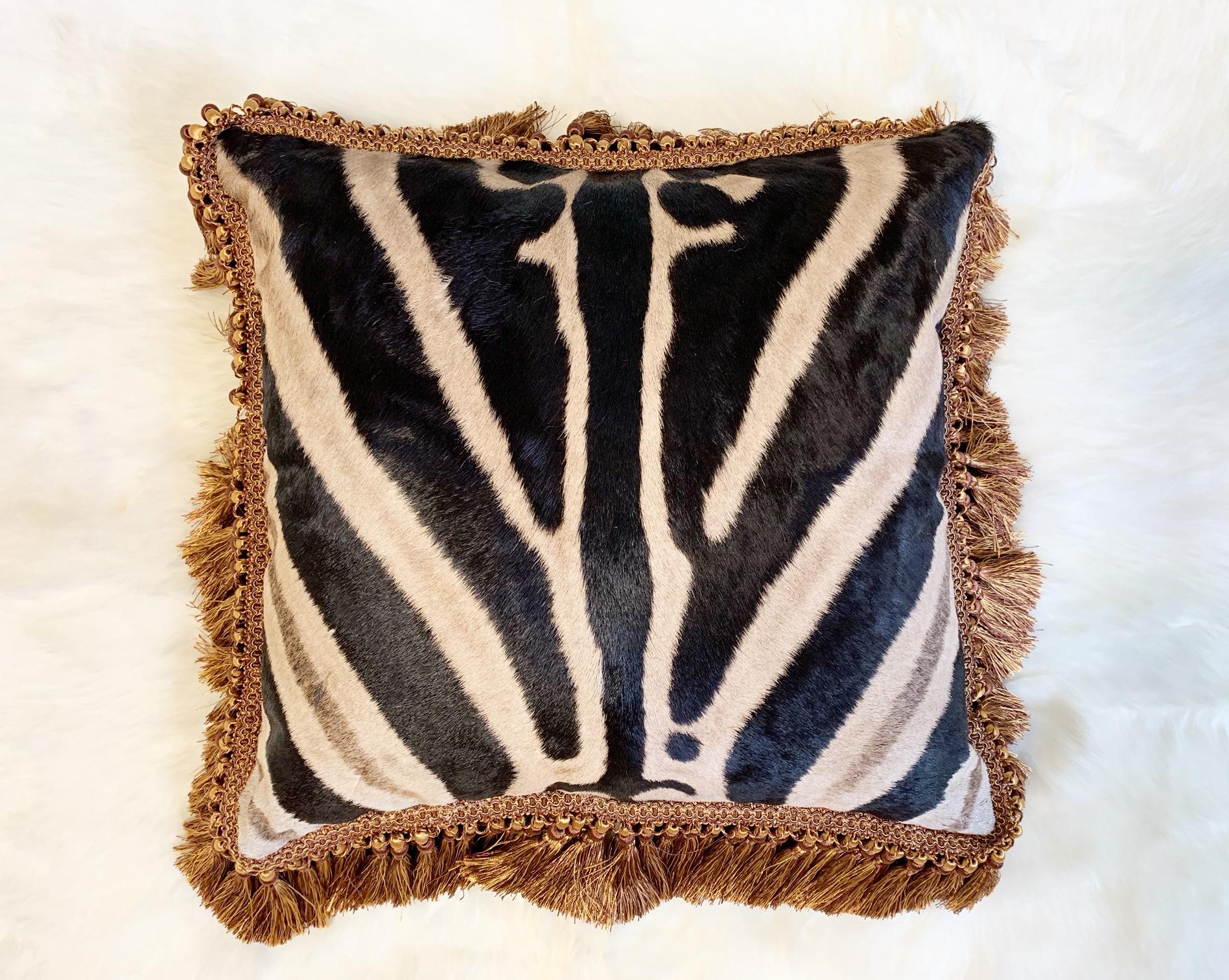 One of a Kind Zebra Pillow In New Condition In SAINT LOUIS, MO