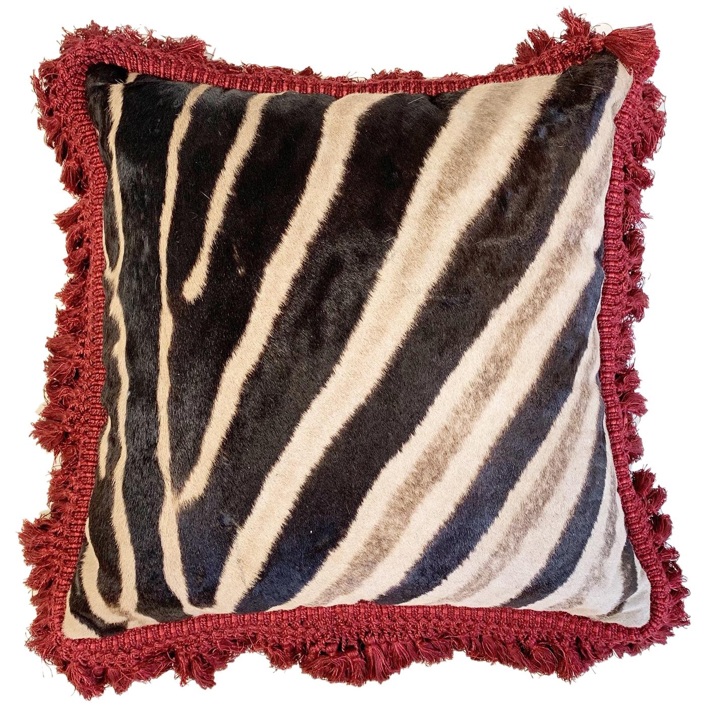 One of a Kind Zebra Pillow For Sale at 1stDibs