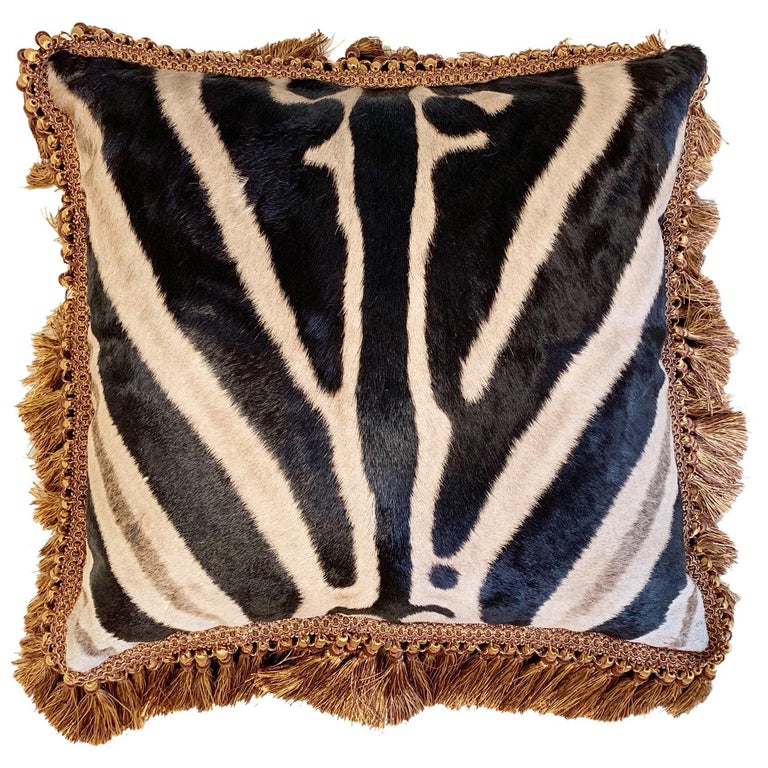 One of a Kind Zebra Pillow at 1stDibs