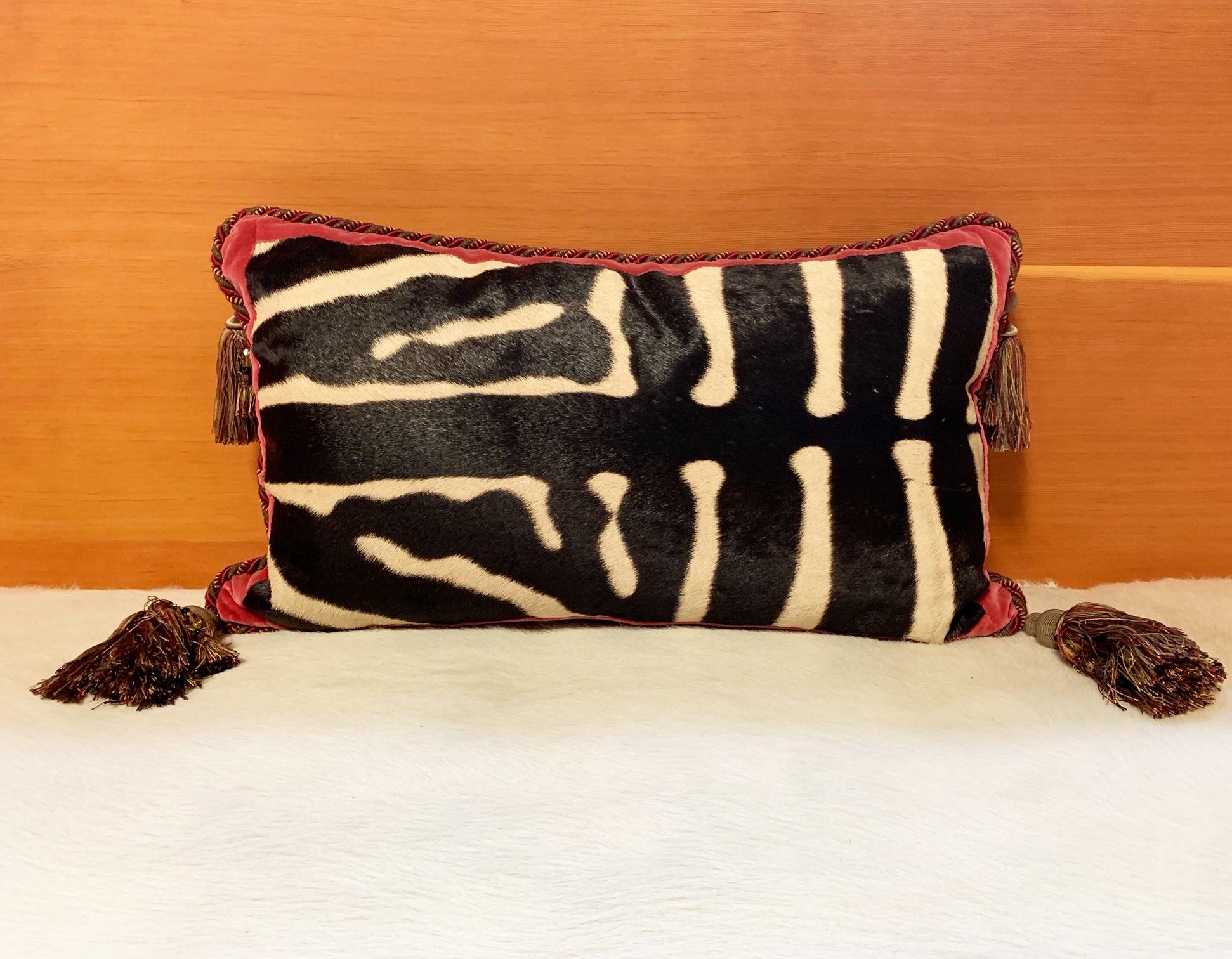 One of a Kind Zebra Pillow In New Condition In SAINT LOUIS, MO
