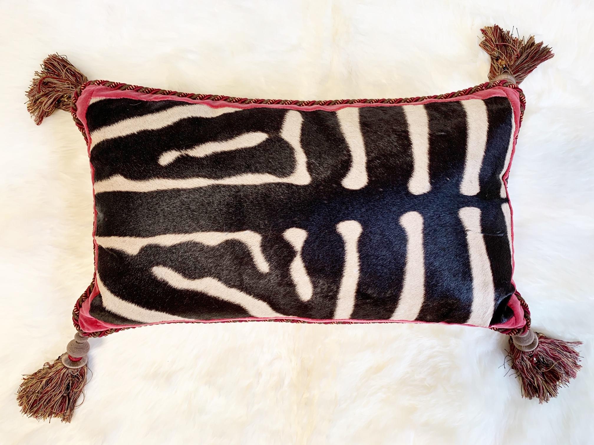 Contemporary One of a Kind Zebra Pillow