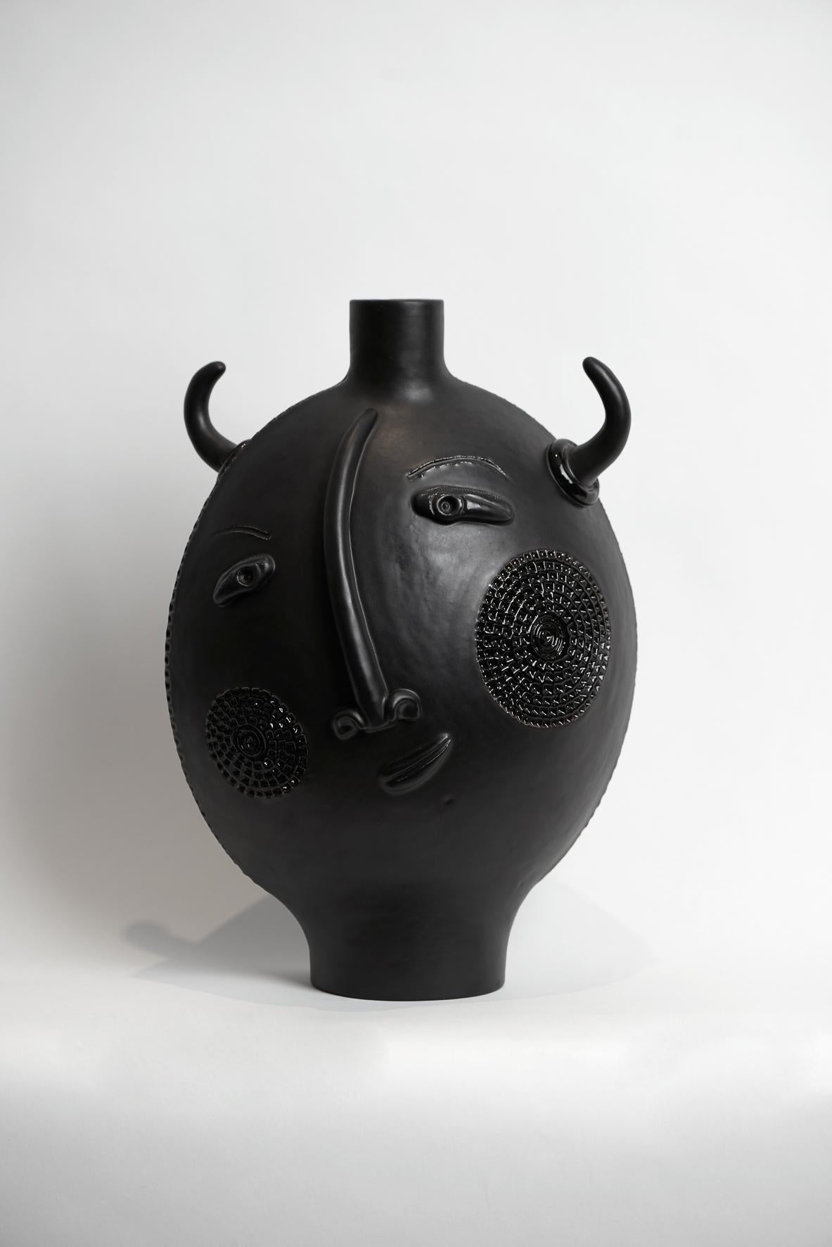 Hand-sculpted ceramic lamp base or sculpture 