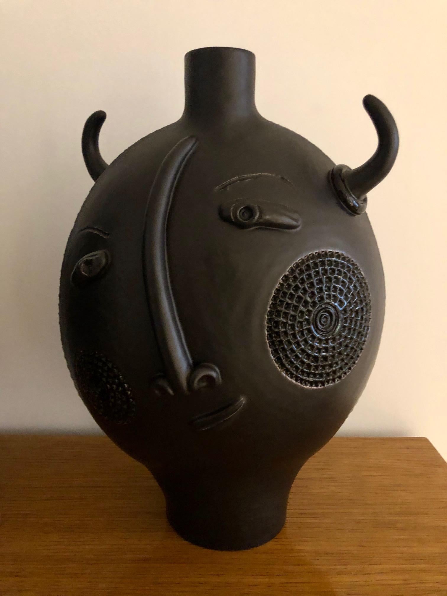 Contemporary One of a Kind Zoomorphic Ceramic Base Lamp Signed by Dalo