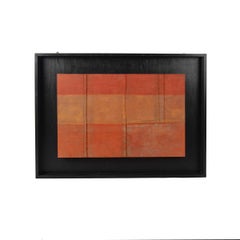 One of a pair of red and orange pictures on WWII vehicle canvas by Martin Scorey