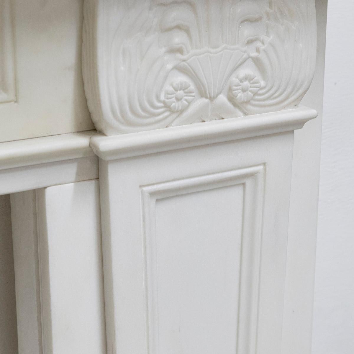 Contemporary One of a Pair Regency Style Statuary Marble Surround with Acanthus For Sale