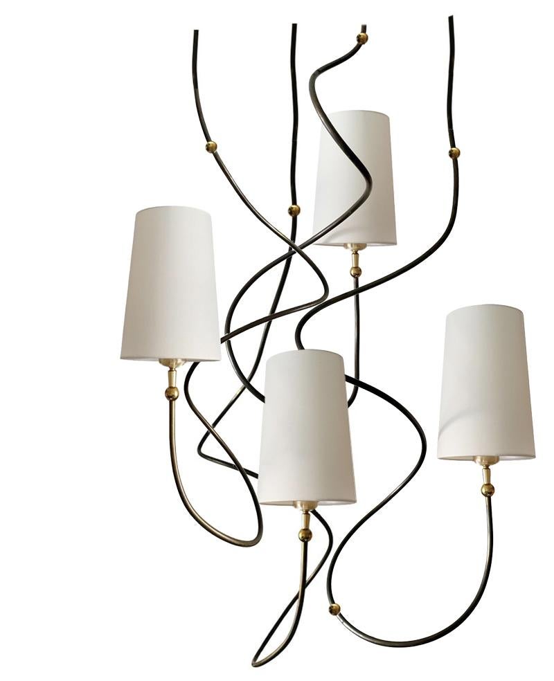 One of ... Beautiful German Organic Sculptural Brass Ceiling Pendant Light For Sale 7