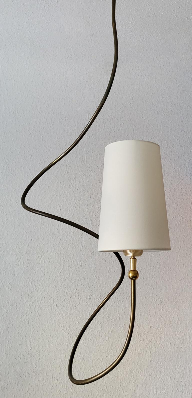 Contemporary One of ... Beautiful German Organic Sculptural Brass Ceiling Pendant Light For Sale