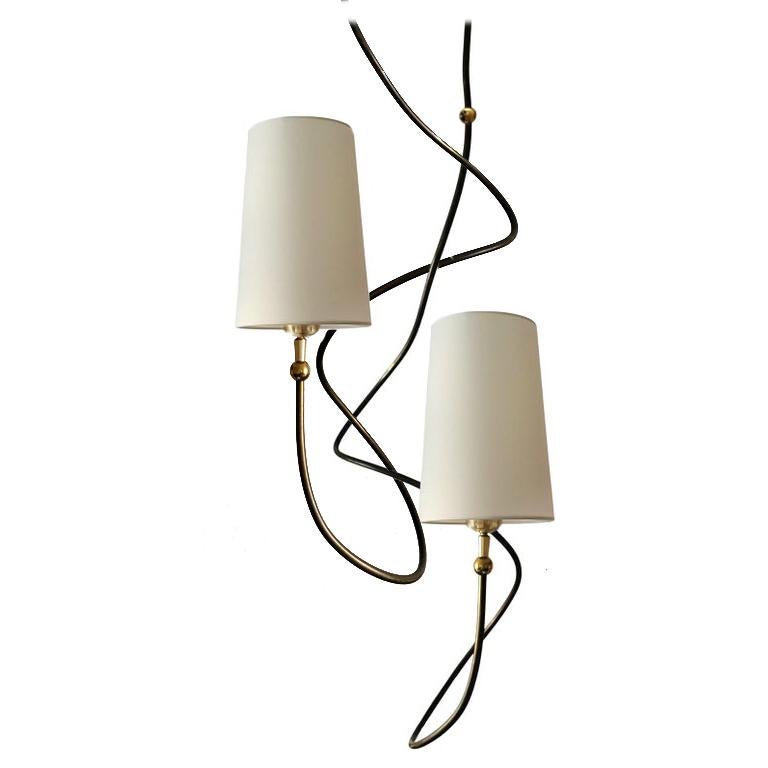 One of ... Beautiful German Organic Sculptural Brass Ceiling Pendant Light For Sale 1