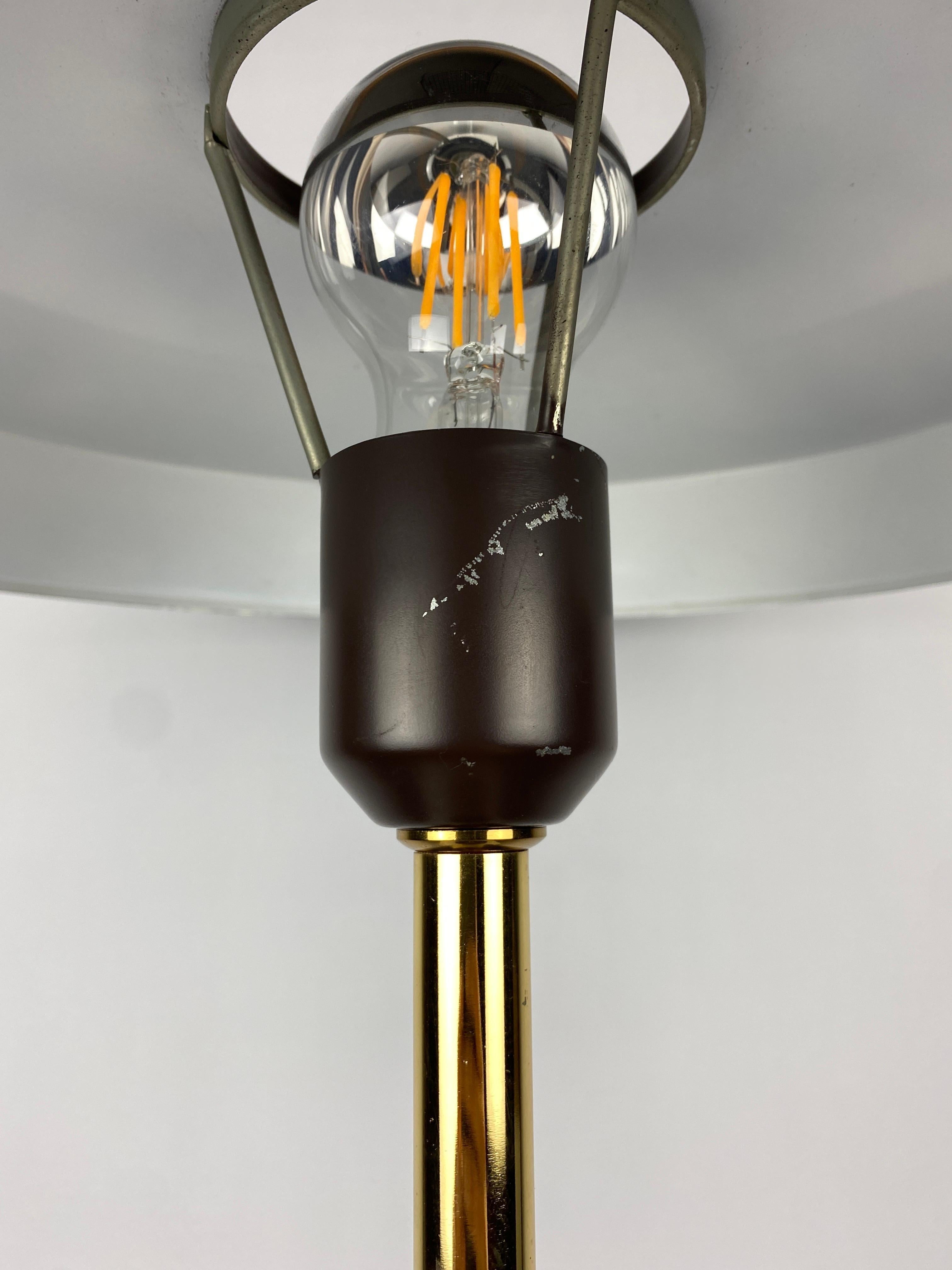 1 of 8 Brown and Gold Table Lamp Timor 69 by Louis Kalff for Philips, 1970 For Sale 5