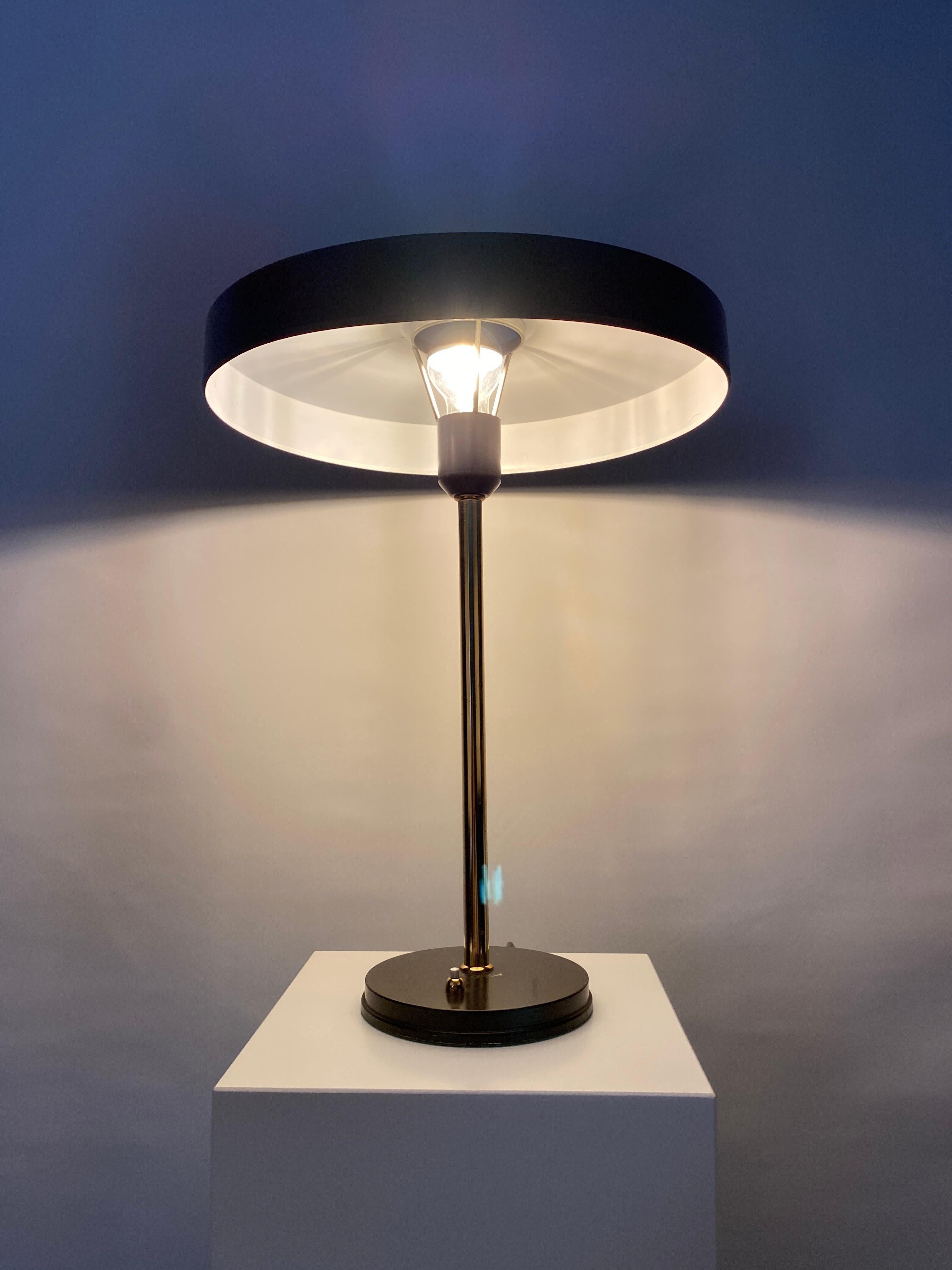 1 of 8 Brown and Gold Table Lamp Timor 69 by Louis Kalff for Philips, 1970 In Good Condition For Sale In TERHEIJDEN, NB