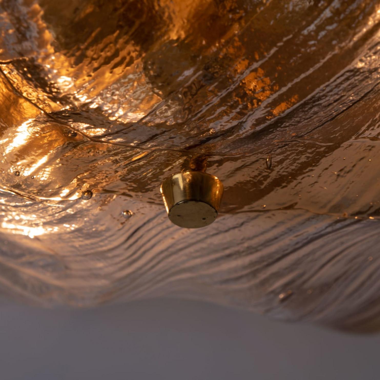One of Five J.T. Kalmar Franken Brown and Clear Flush Mounts Wall Lights, 1960 For Sale 2