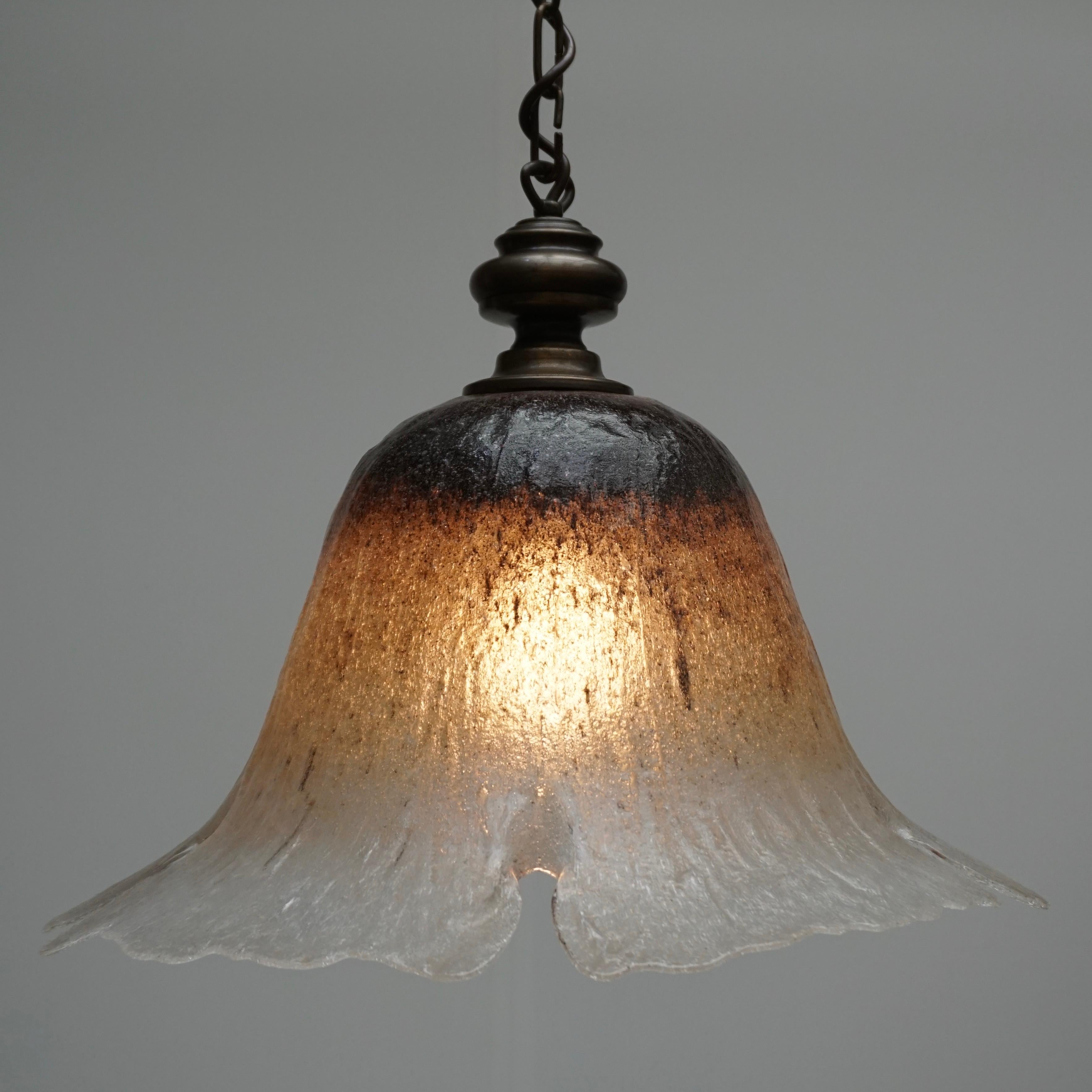 Mid-Century Modern One of Six Italian Murano Glass Pendant Lights For Sale