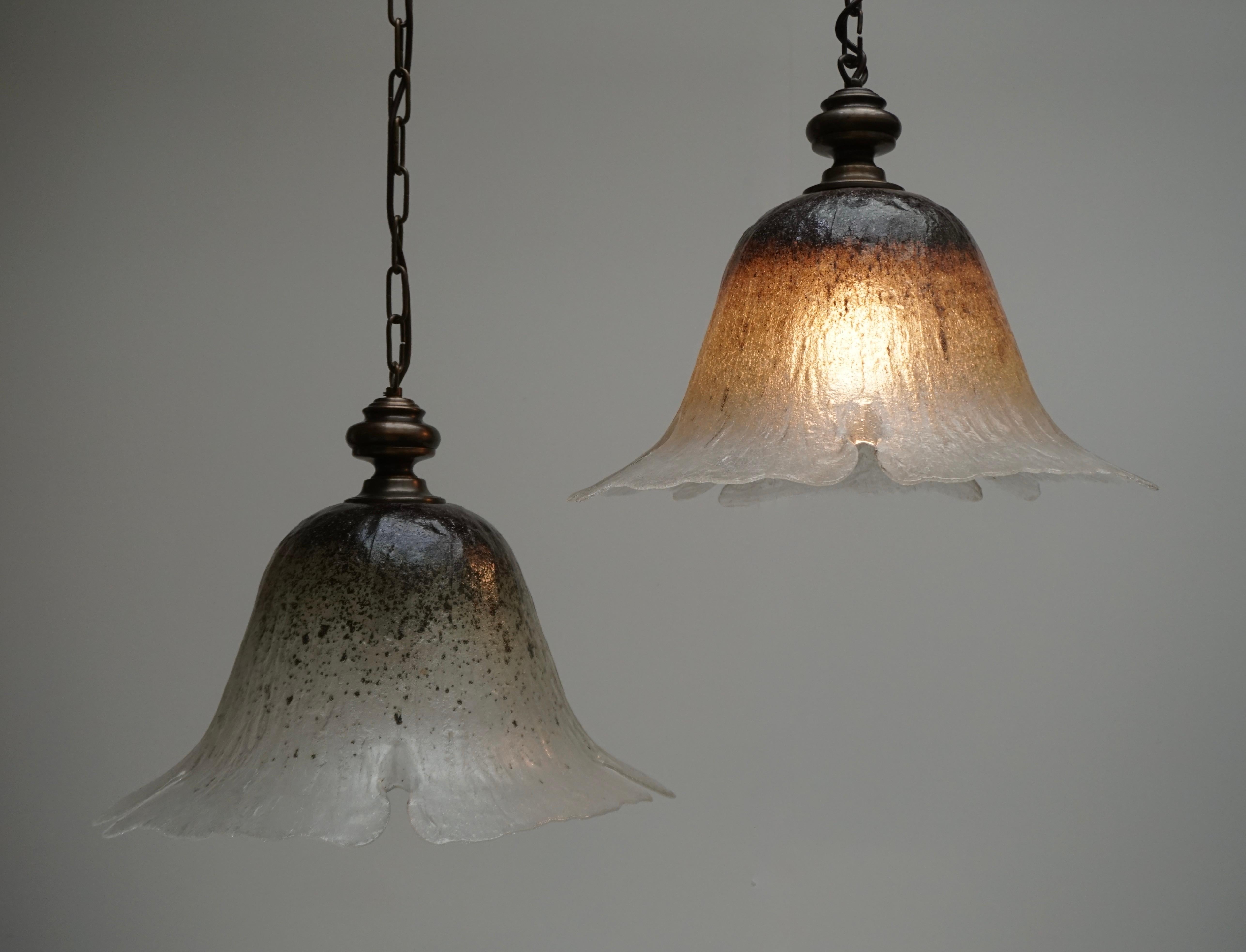20th Century One of Six Italian Murano Glass Pendant Lights For Sale