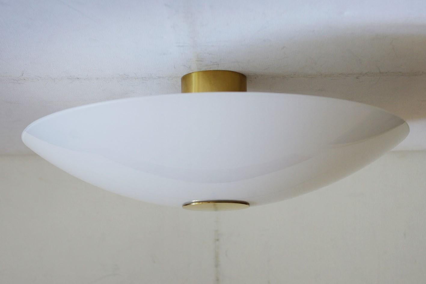 One of... German Glass Flushmount Wall or Ceiling Light In Good Condition For Sale In Berlin, DE