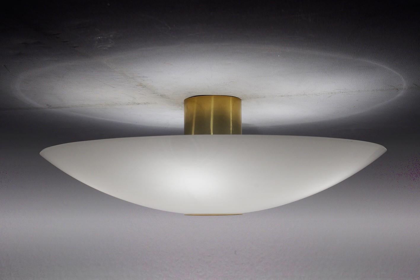 One of... German Glass Flushmount Wall or Ceiling Light For Sale 1
