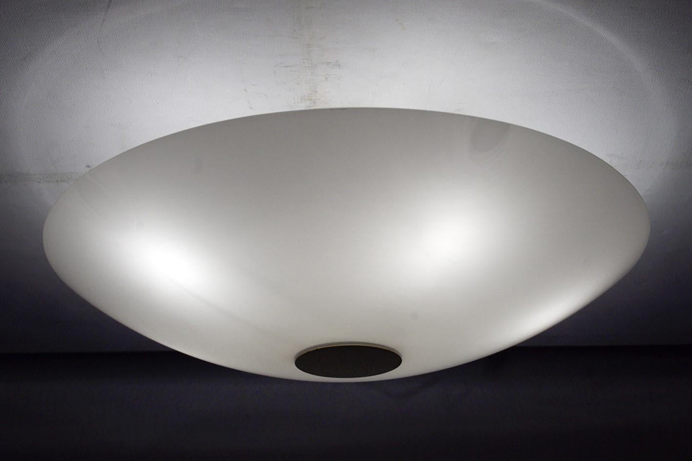 One of... German Glass Flushmount Wall or Ceiling Light For Sale 2