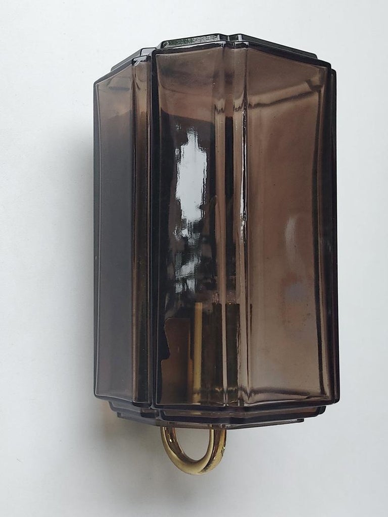 Art Deco One of German Vintage Blown Glass Sconce Wall Light, 1960s For Sale