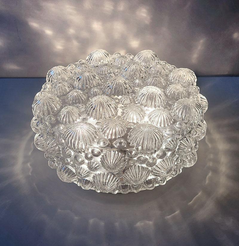 Mid-Century Modern One of German Vintage Glass Ceiling or Wall Light Flushmount, 1960s For Sale