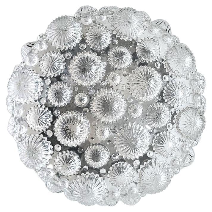 One of German Vintage Glass Ceiling or Wall Light Flushmount, 1960s
