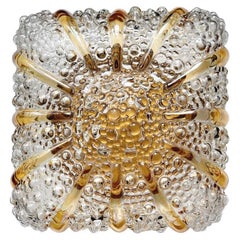 One of... German Vintage Glass Ceiling or Wall Light Flushmount Sconce, 1960s