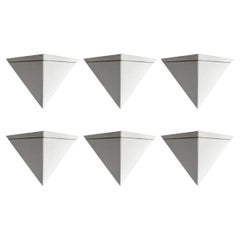 One of... German Vintage Sculptural Minimalist White Wall Light Sconce