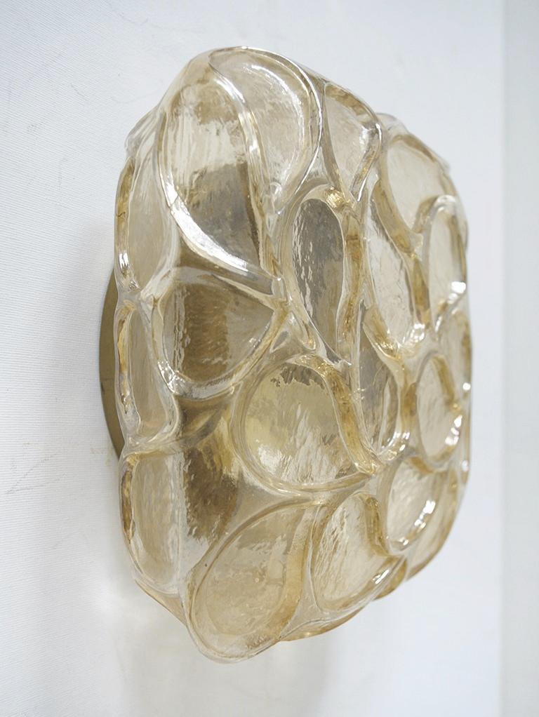 Mid-Century Modern One of... Germany Vintage Glass Ceiling or Wall Light Flush Mount, 1960s