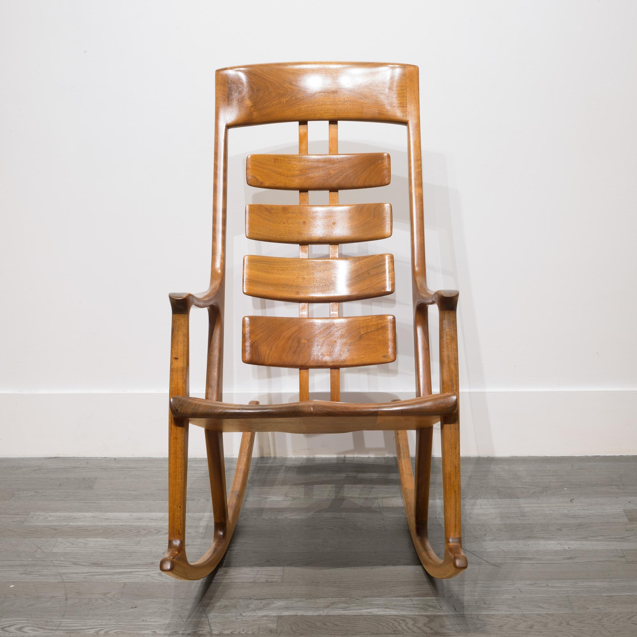 handmade wooden rocking chair
