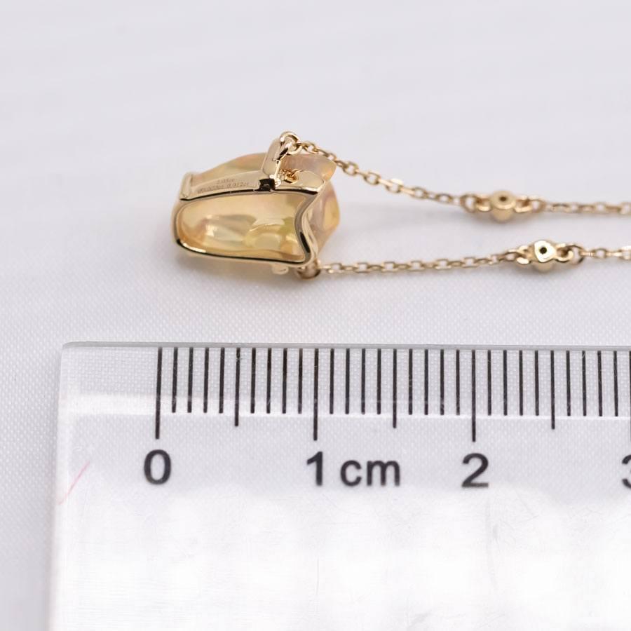 Women's or Men's One-of-Kind Mexican Fire Opal & Diamond Sapphire Necklace 18K Yellow Gold For Sale