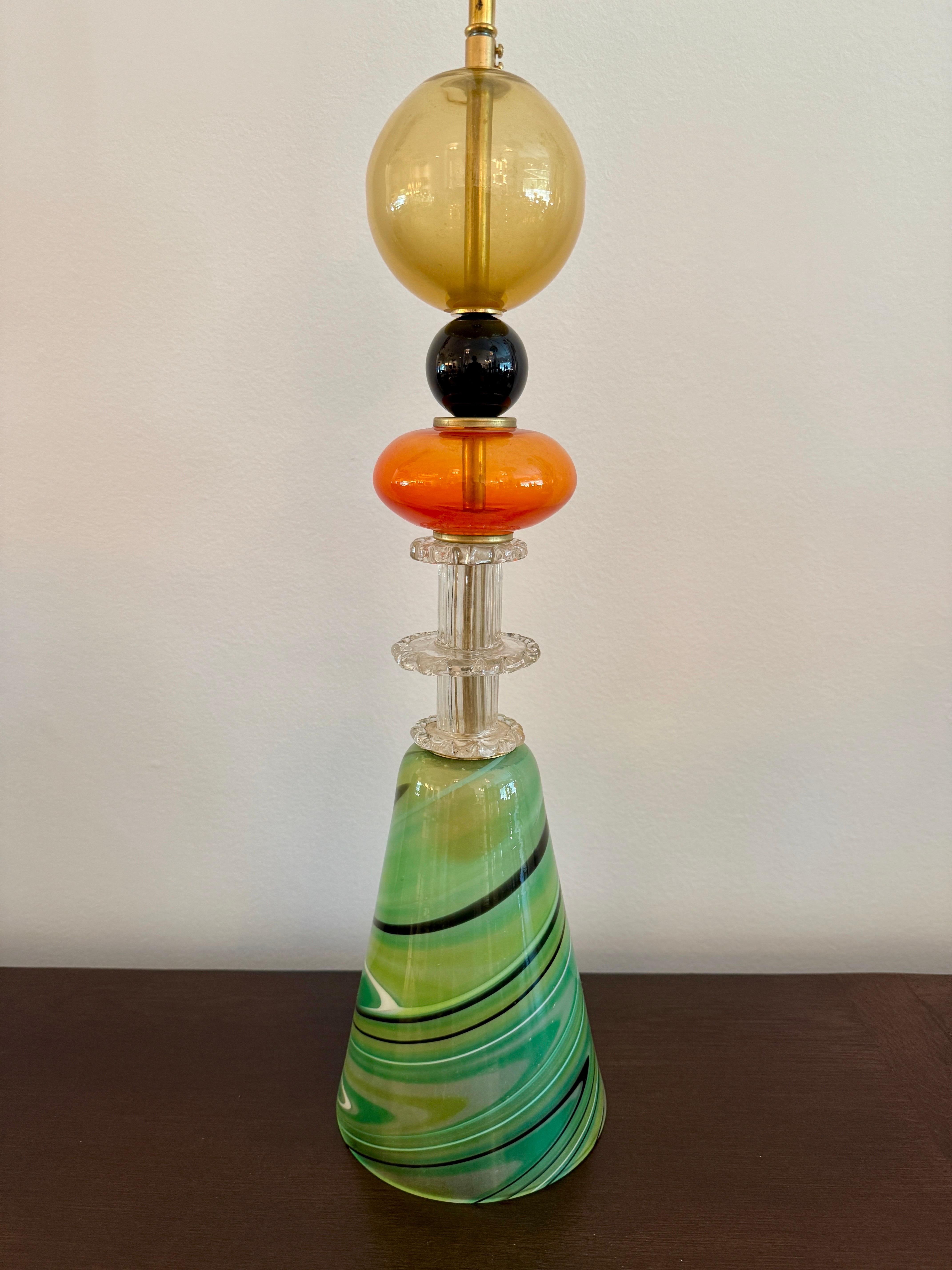 Post-Modern One-of-Kind Murano Pendant Light Fixture For Sale