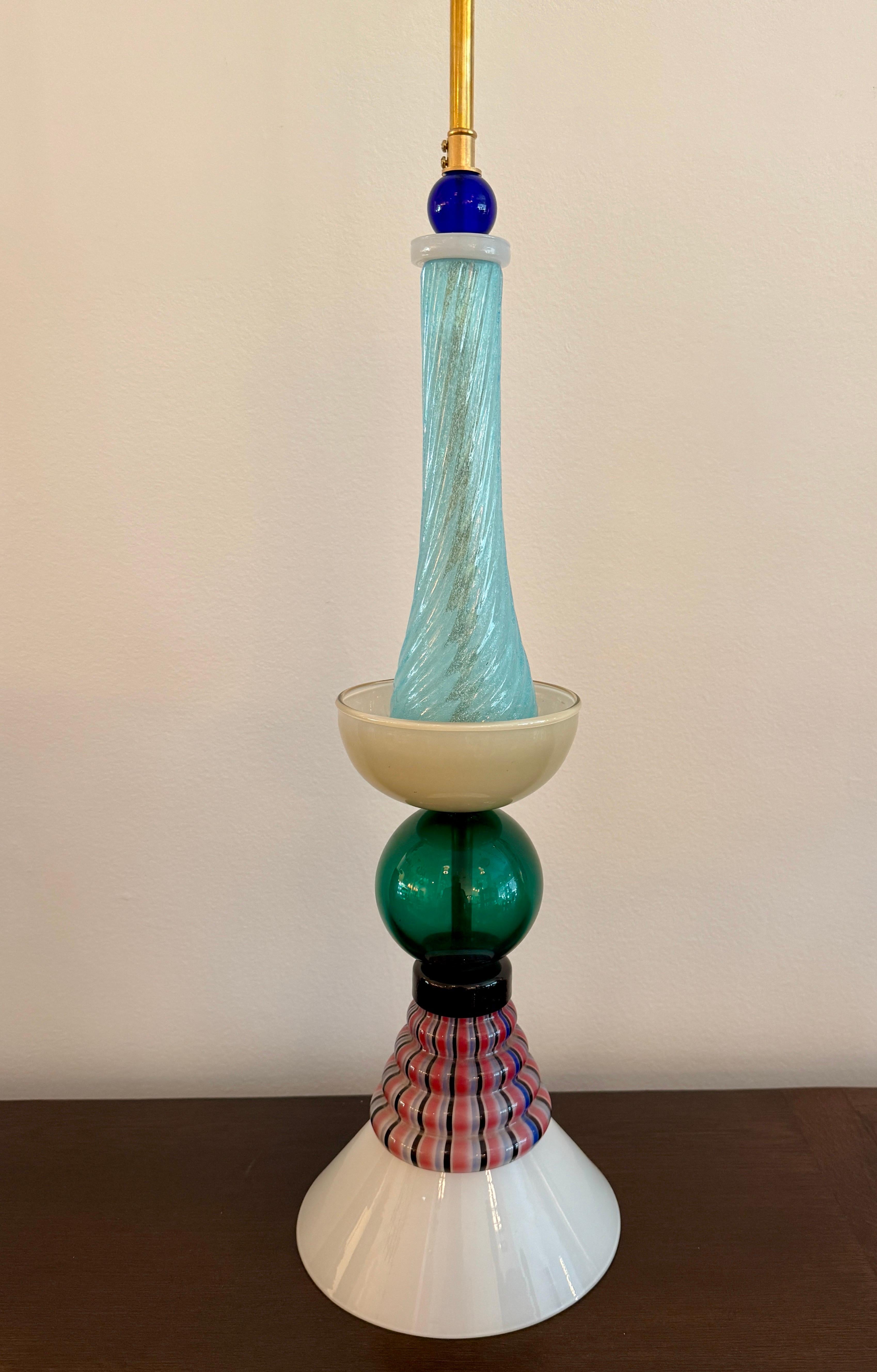Italian One-of-Kind Murano Pendant Light Fixture For Sale