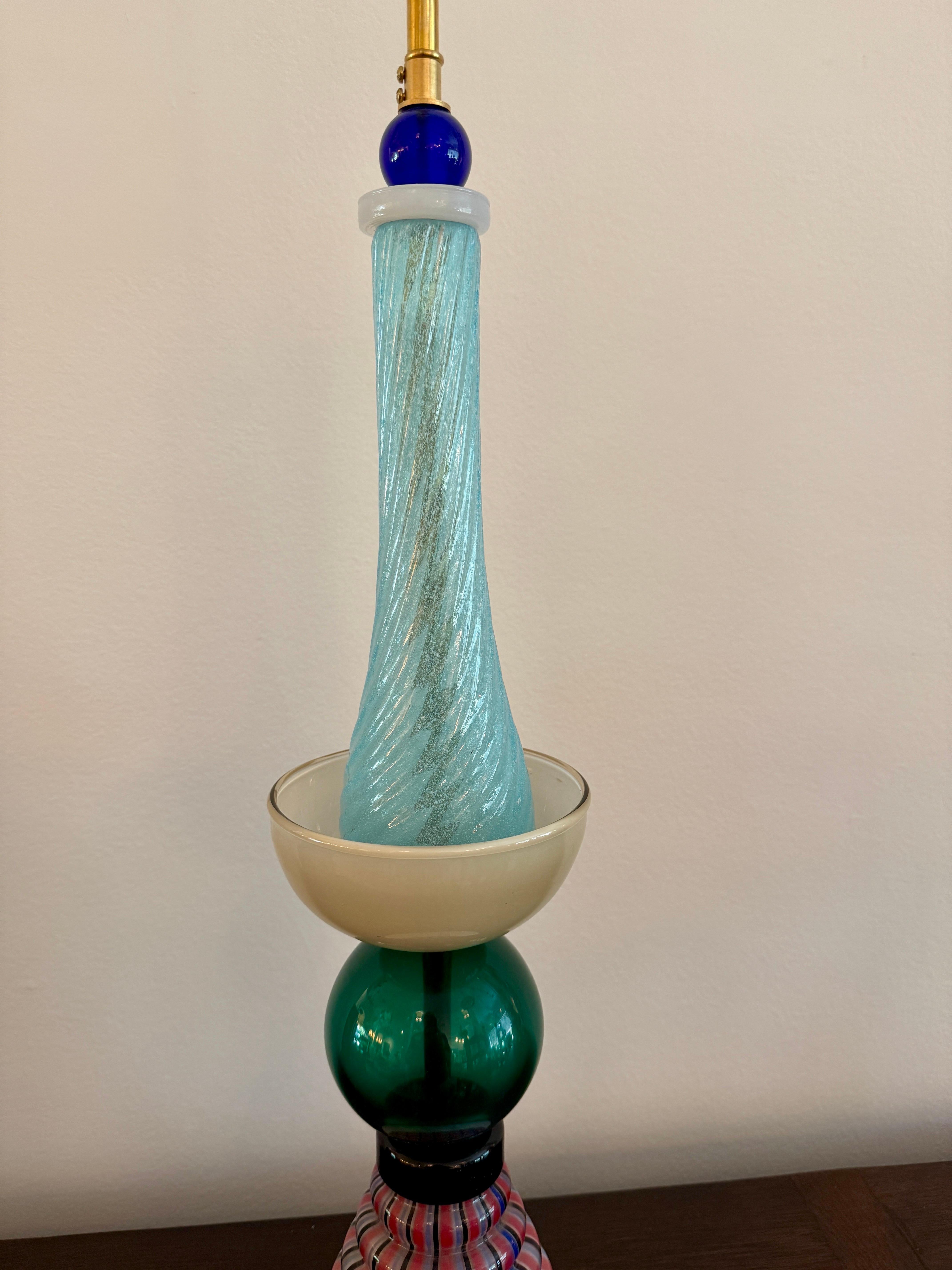 One-of-Kind Murano Pendant Light Fixture For Sale 2