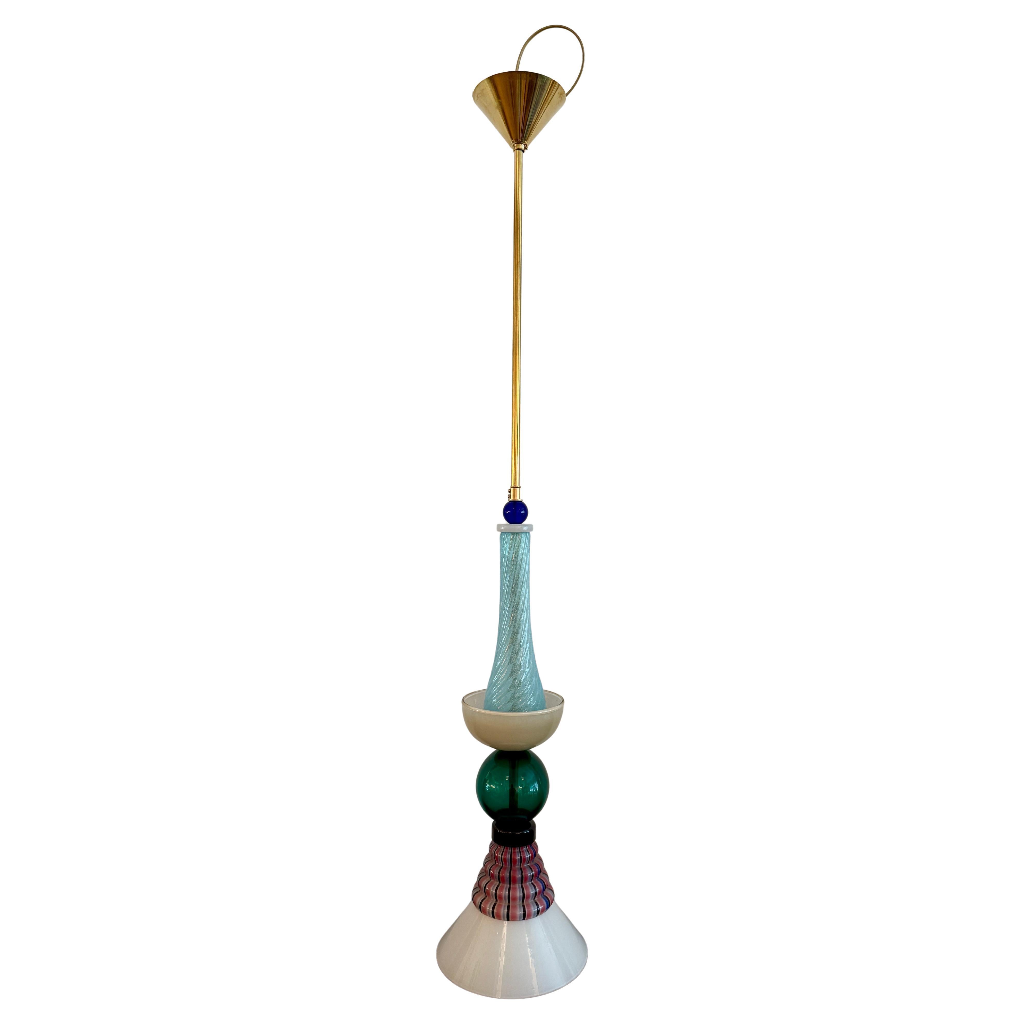 One-of-Kind Murano Pendant Light Fixture For Sale