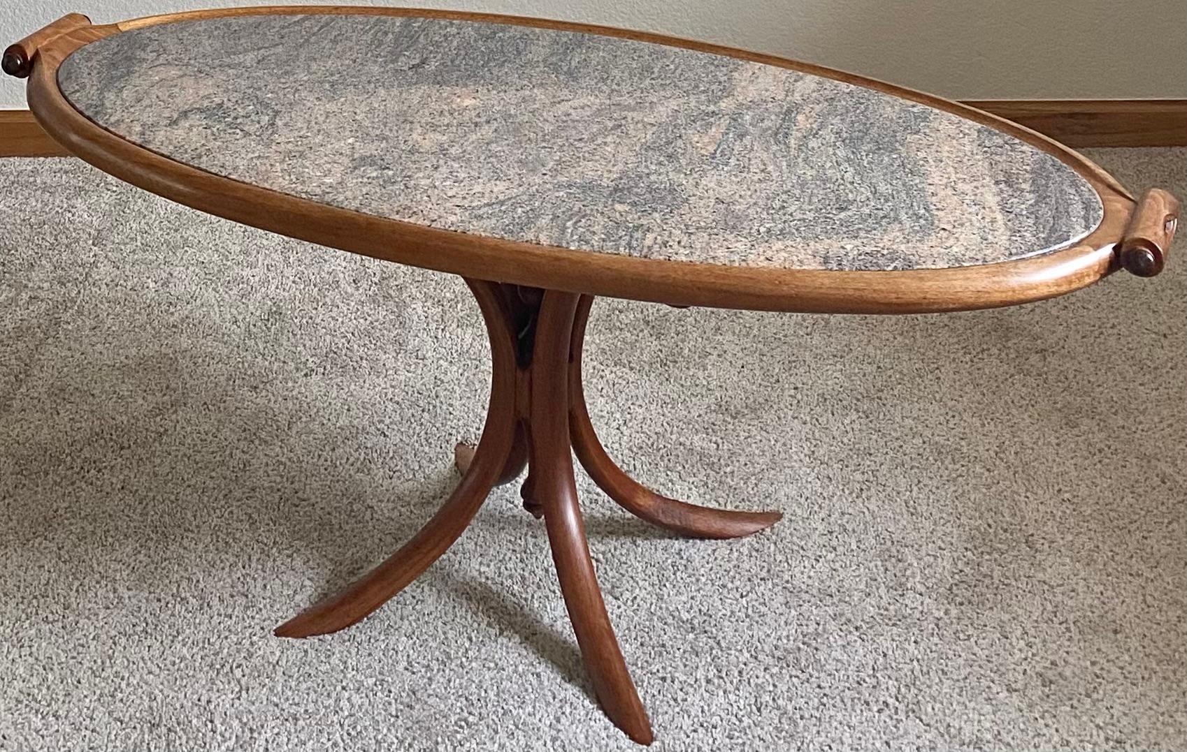 One of Kind, Studio Craft, Sculptural Cocktail Table in Walnut, Cherry + Wenge In Good Condition For Sale In Fort Collins, CO