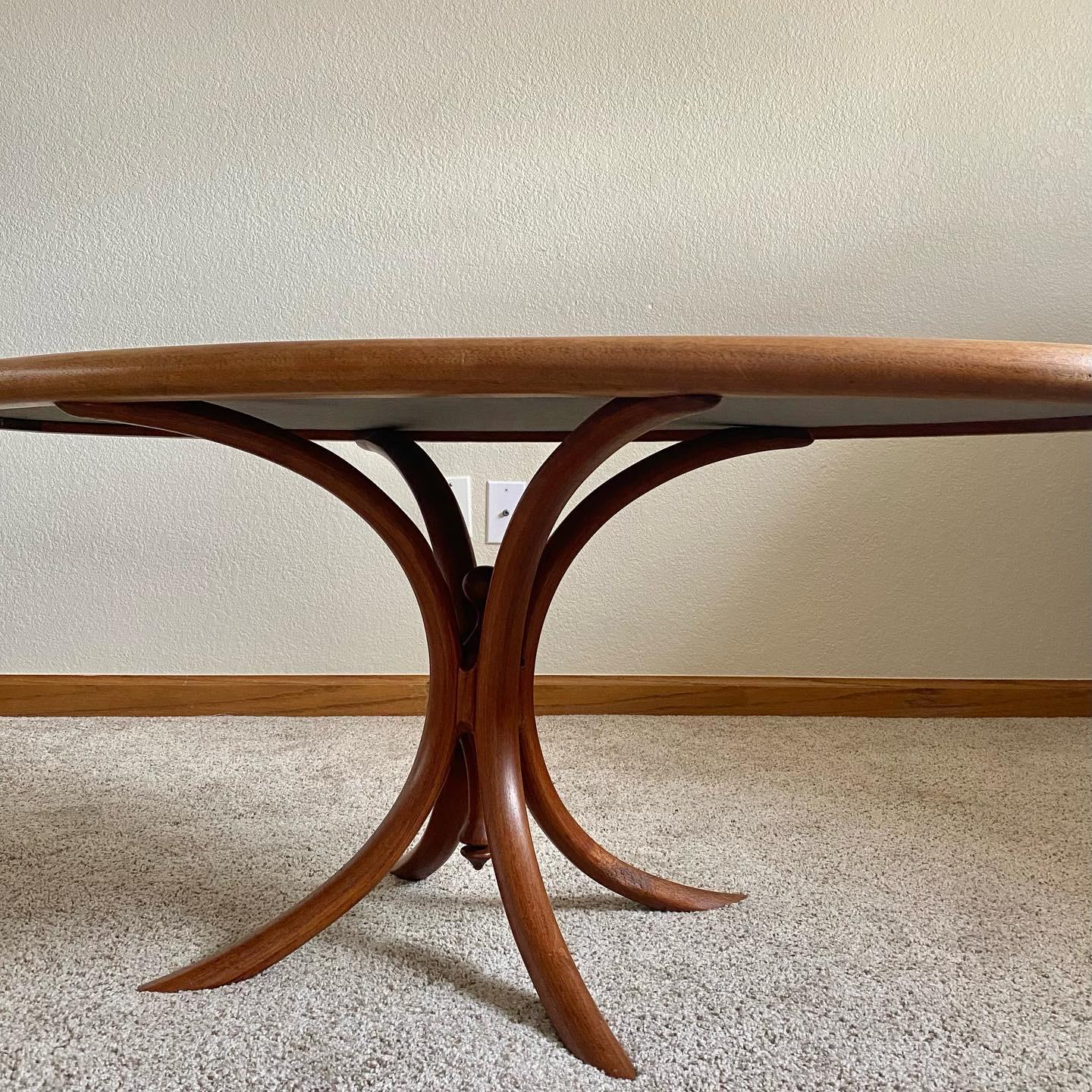 One of Kind, Studio Craft, Sculptural Cocktail Table in Walnut, Cherry + Wenge For Sale 1