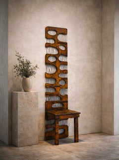 Unique Hand-Carved Totem Chair by Paolo Rossi, Italy