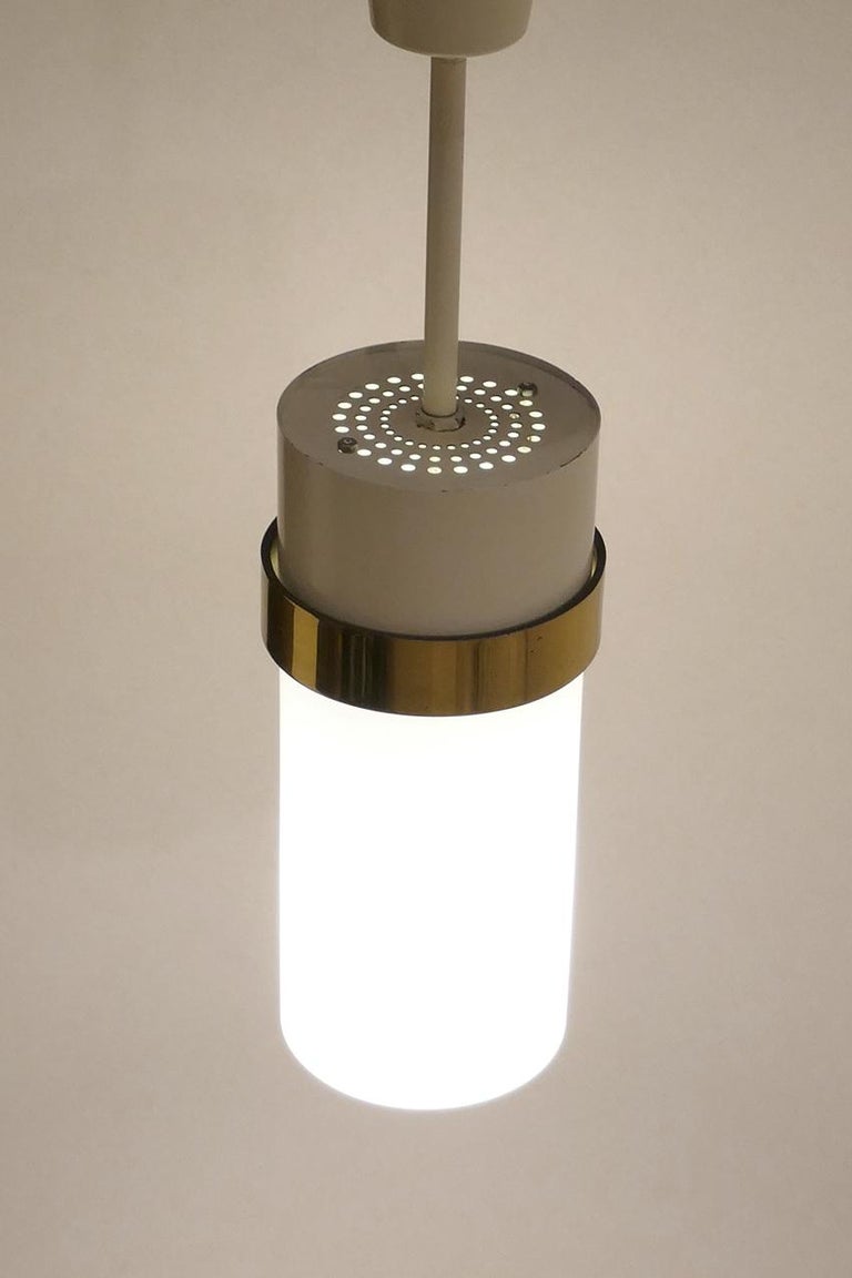 Italian One of ... Mid Century Vintage Glass and Metal Pendants Ceiling Lights, 1960s For Sale