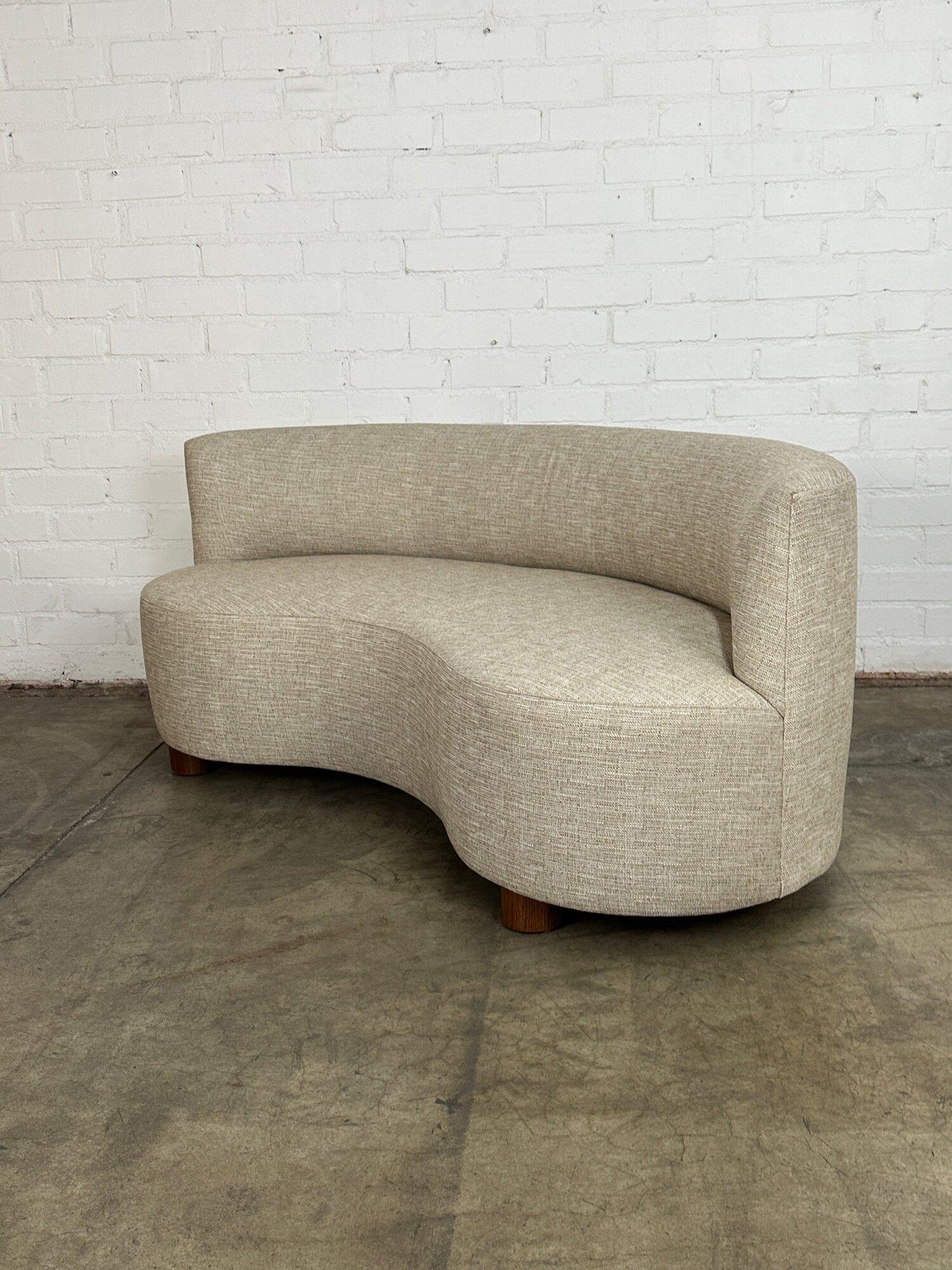 Fabric One of One Handcrafted Kidney Sofa For Sale