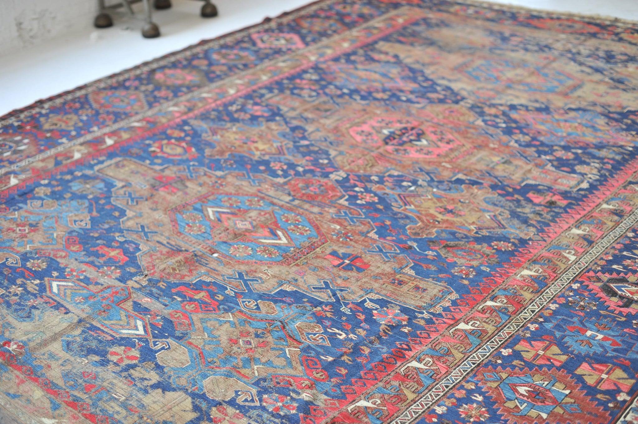 One-of-one Over-sized Palatial Antique Sumac Textile Rug, c.1910 In Good Condition For Sale In Milwaukee, WI