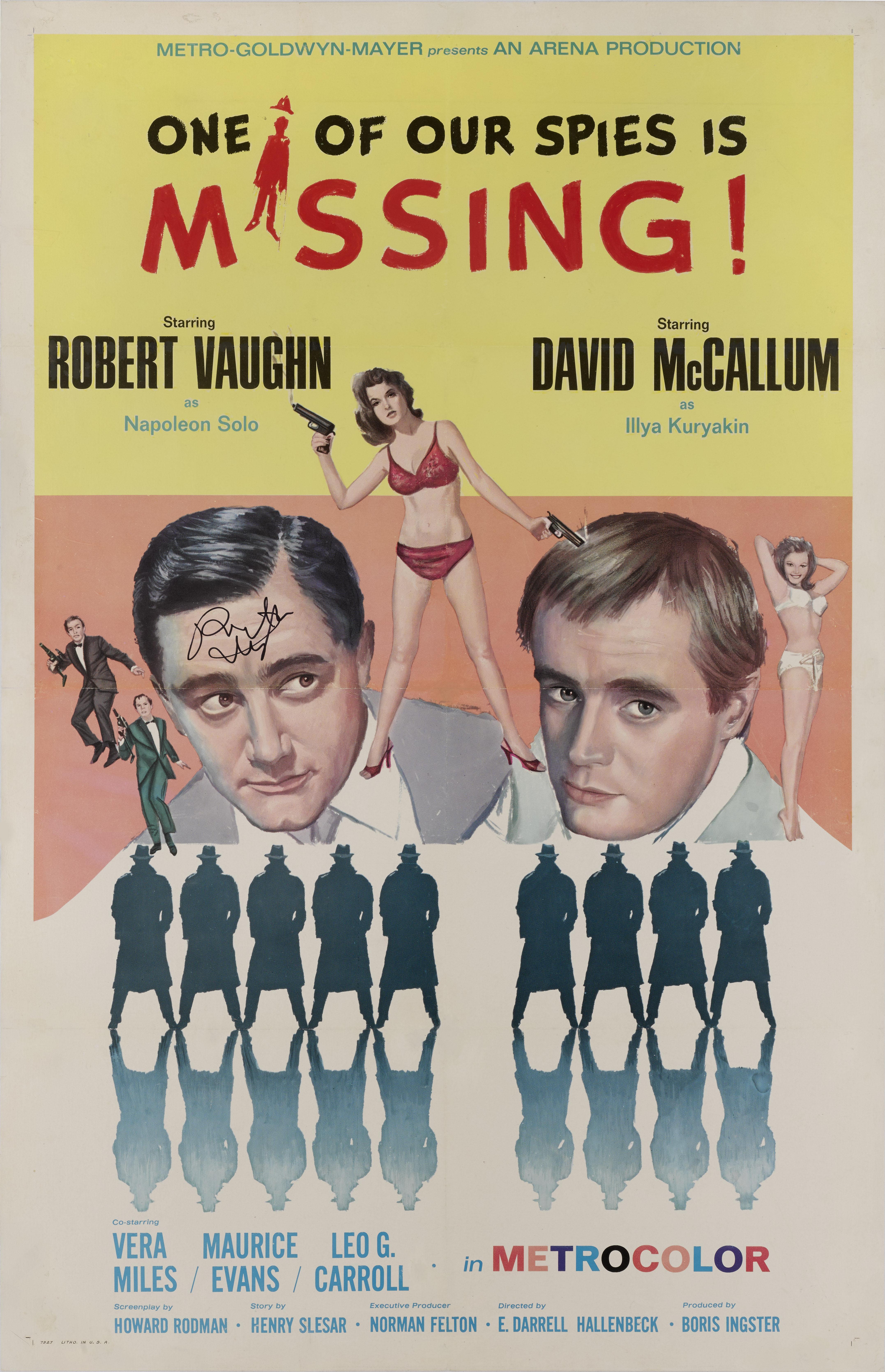 Original US film poster for the 1966 film directed by E. Darrell Hallenbeck, it was a film version of a number of television episodes of The Man from U.N.C.L.E. This film also stars Robert Vaughn (Napoleon Solo) and David McCallum (Illya Kuryakin).