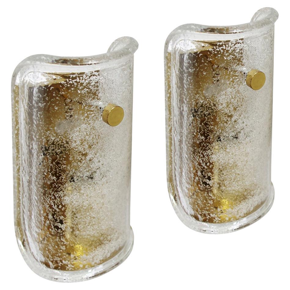 Einer der... Seltene deutsche Vintage-Wandleuchten aus geblasenem Glas, 1960er Jahre im Angebot