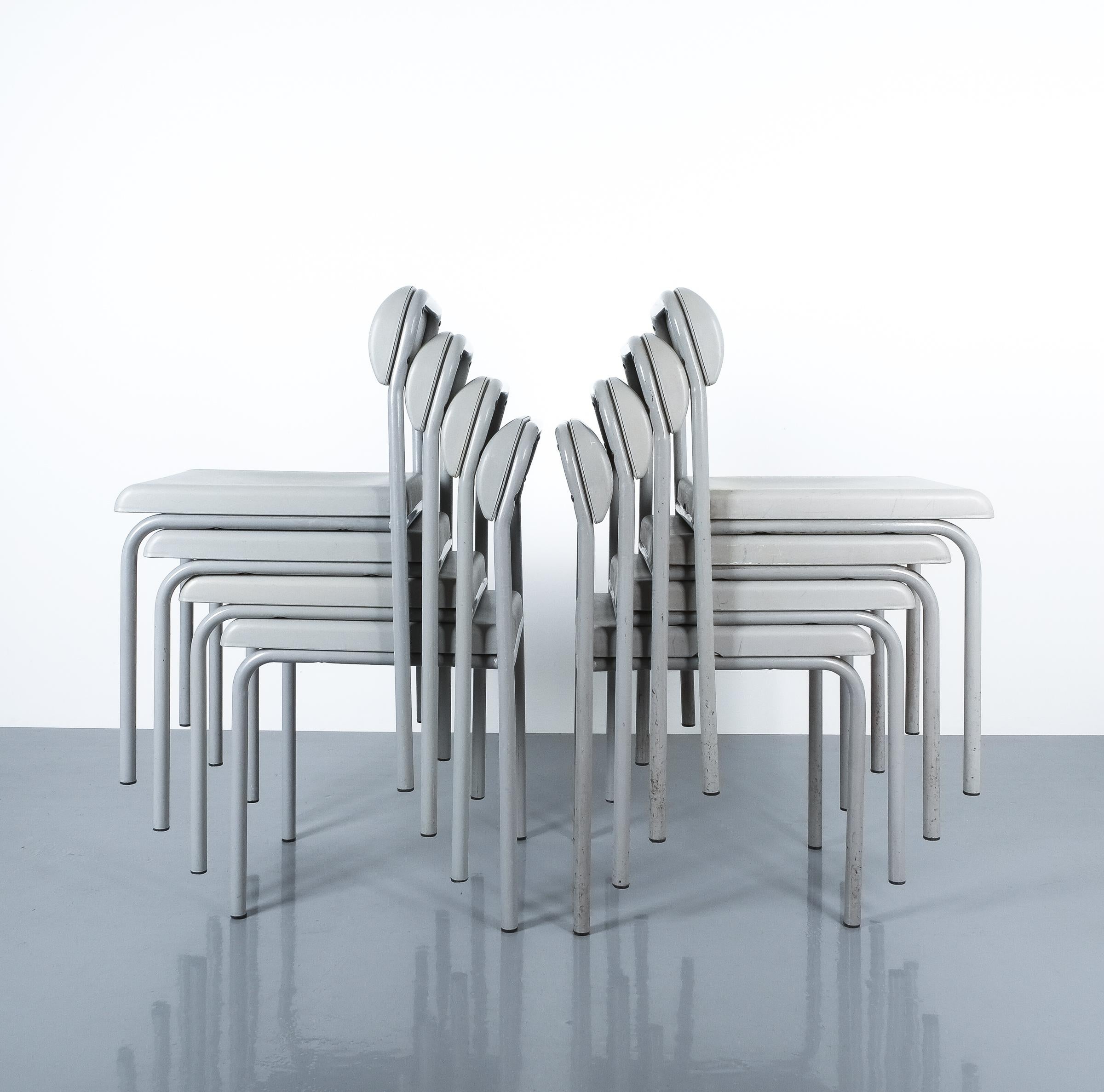 Ettore Sottsass Greek Chairs One of Seven Grey Bieffeplast, Italy, 1980 For Sale 8