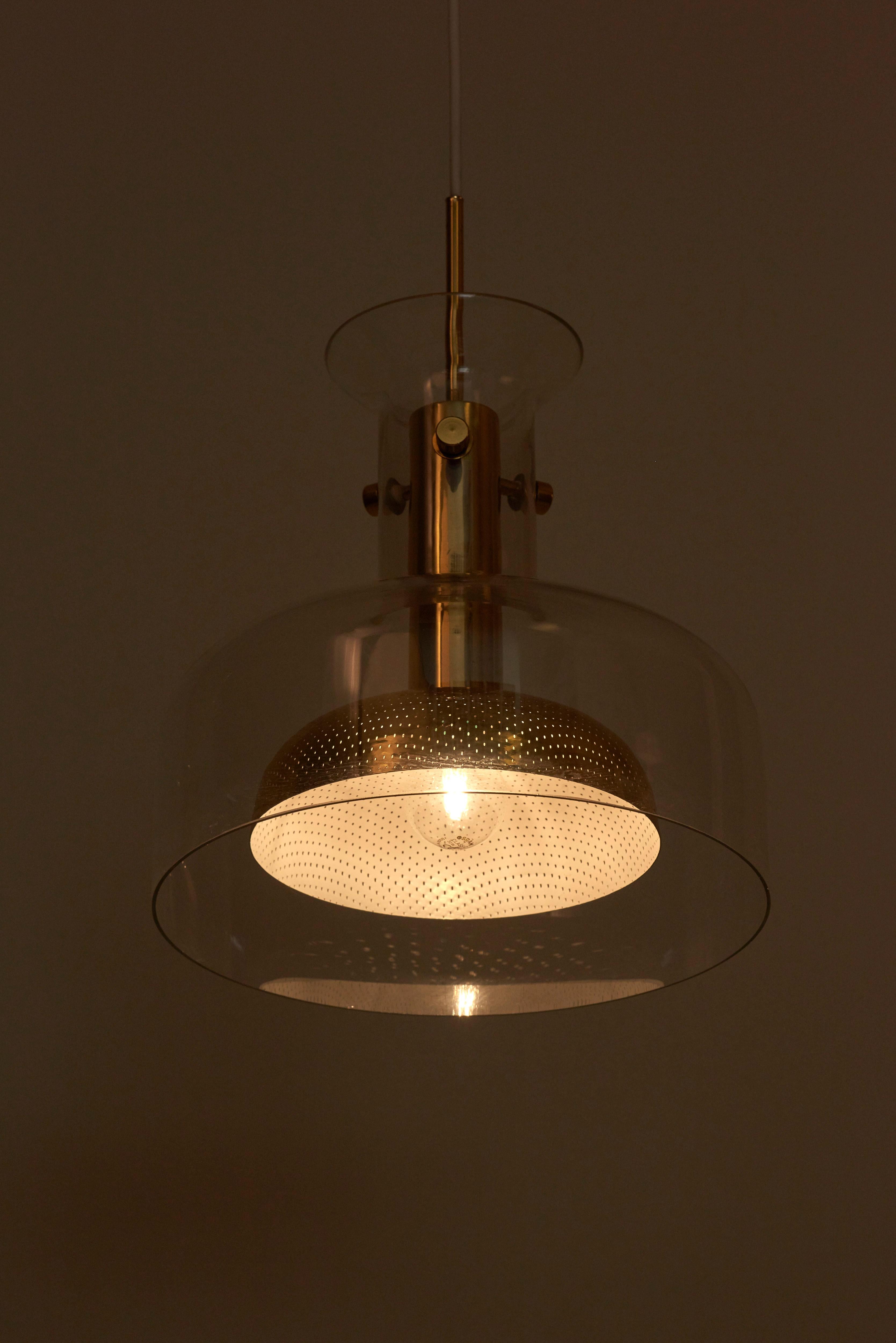 Brass Crystal Pendant by Anders Pehrson for Ateljé Lyktan