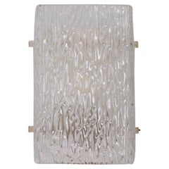 Retro One of Six Ice Glass Sconces of Wall Lights by Kalmar