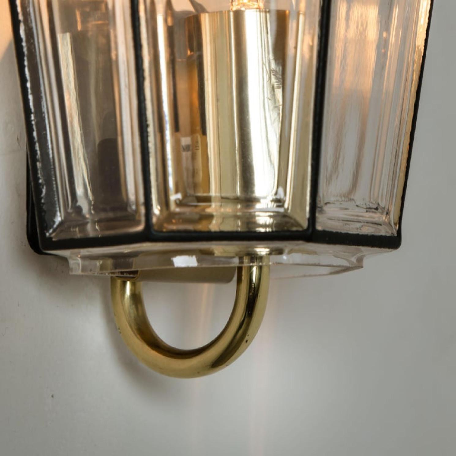 One of Six Iron and Bubble Glass Sconces Wall Lamps by Limburg, 1960 For Sale 2