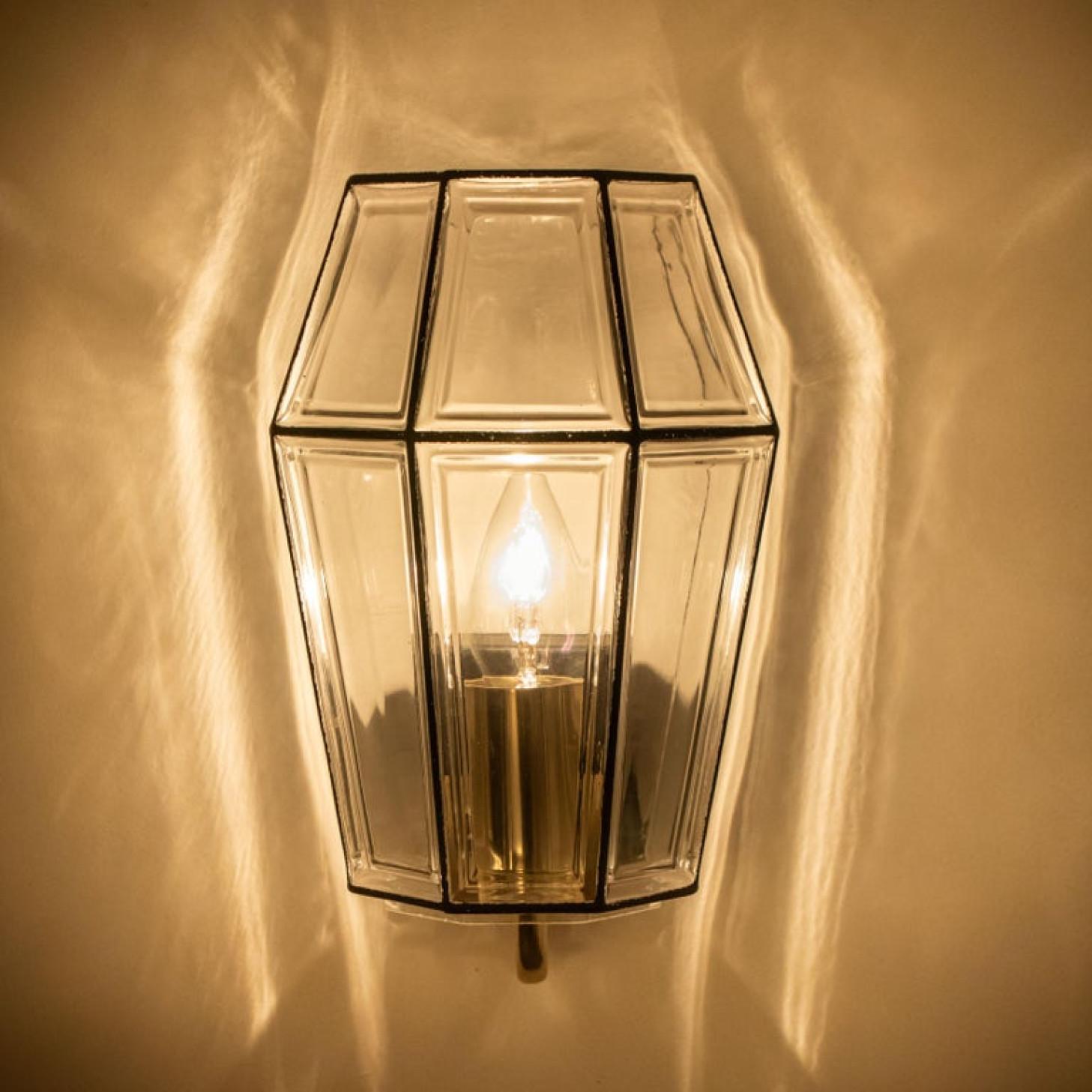 One of Six Iron and Bubble Glass Sconces Wall Lamps by Limburg, 1960 For Sale 5